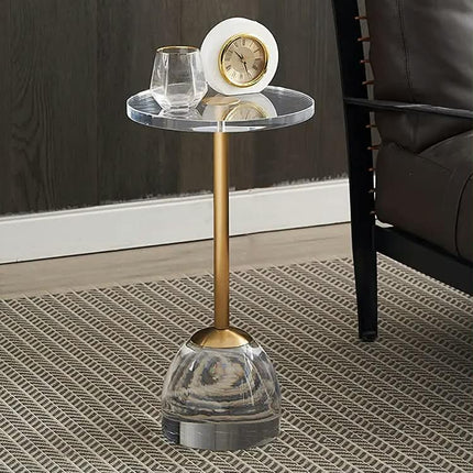 Simple Transparent Acrylic End Tables Bedroom Furniture Living Room Sofa Clear Round Side Table