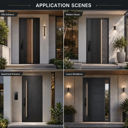 Custom Villa Stainless Steel Front Metal Modern Exterior Anti-Theft Security Steel Cast Aluminum Manual Apartment Entrance Door