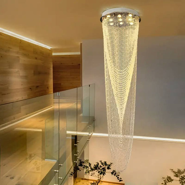 Custom Luxury Indoor Hotel Lobby Chandeliers Stair Hall Banquet Ceiling Pendant Lights Elegant Indoor Decoration Fixtures