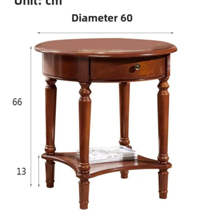 Small Round Table Solid Wood Sofa Side Table Corners Table Small Coffee Table Round Table Side Cabinet Side Table Small Table