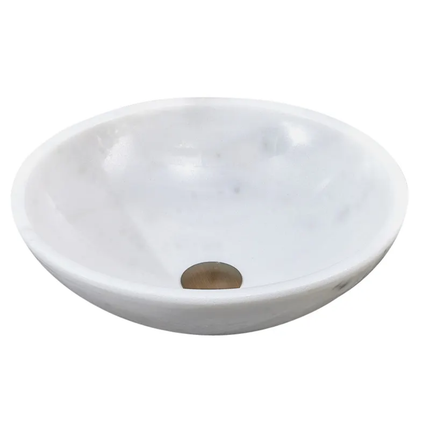 White Color Round Shape Counter Top Art Stone Sink Bathroom WashBasin Wash Basin Marble Basin