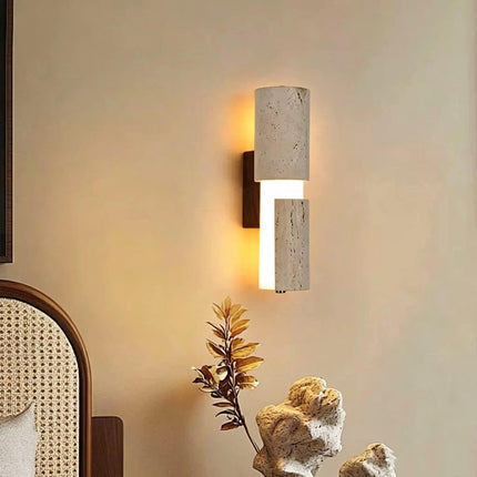 Designer Medieval Style Yellow Travertine LED Wall Lamp for Bedroom Living Room Entrance Staircase