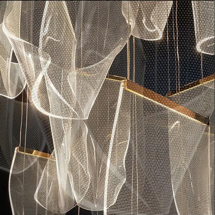 Modern Light Luxury Hanging Multiple Shapes Acrylic Custom Chandelier Hotel for Lobby Staircase