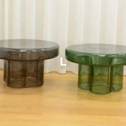 Modern Designed Hand Blown High and Low Combination Glass Coffee Table Panel Style Living Room Side Table Small Tea Table