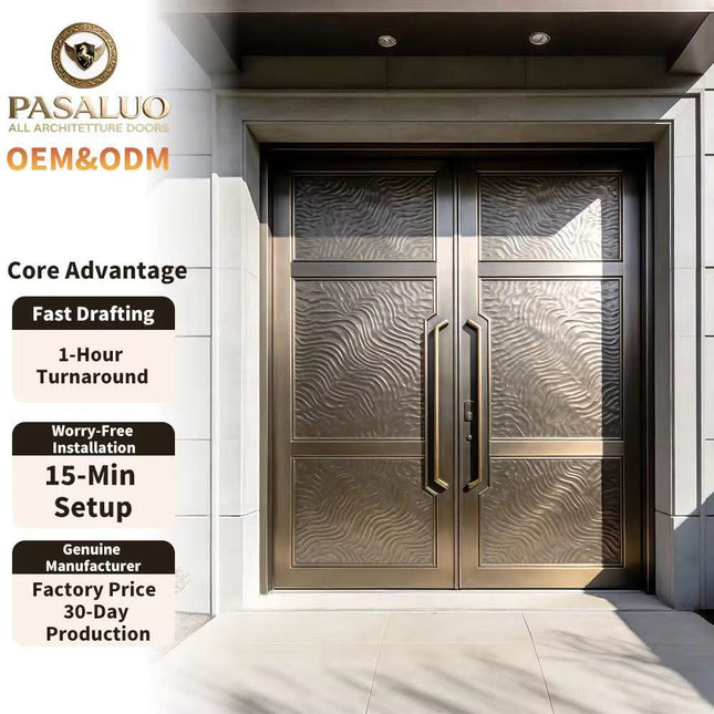 2026 OEM PSL Hot Sale Strong Metal Residential Home Villa Entrance Security Front Entry Exterior Doors For Houses