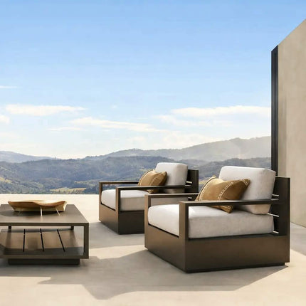 Modern Outdoor Furniture Aluminum Frame Lounge Patio Garden Sofa Set Hotel Patio Outdoor Furniture Set Luxury Garden Sofa Set
