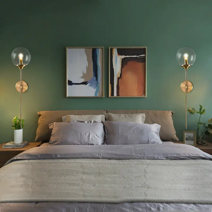 Minimalist Creative Round Glass Ball Wall Light Indoor Modern Gold Light Luxury Hotel Decoration