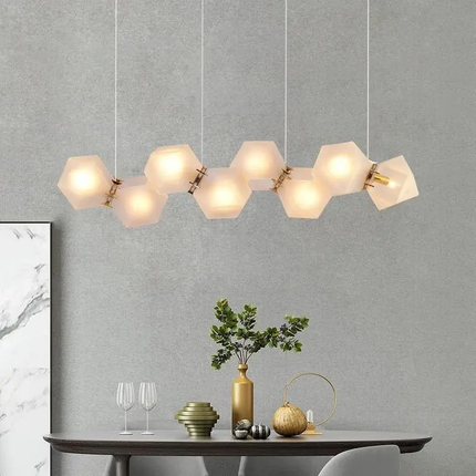 Modern Chandelier LED White Glass Stone Lamparas De Techo Suspension Luminaire Lampen Pendant Light for Dining Room Foyer