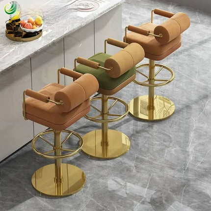 Metal High Legged Modern Rotating Bar Stool for Italian Coffee Shop and Restaurant Use