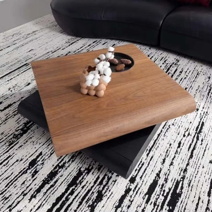 Wooden modern high end creative luxury round wooden coffee table for living room accent home furniture coffee table set