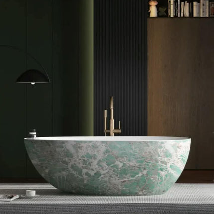 Artificial Cave Stone Oval Freestanding Bathtub Modern Simple High-End Bathroom For Home