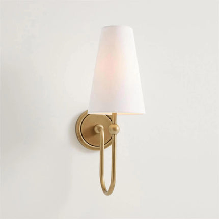 American Minimalist Medieval Style LED Fabric Shade IP20 Rated Wall Lamp Warm White for Bedroom Living Room Aisle Villa
