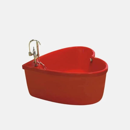 High-Quality Soaking Bath Tub Art Design Solid Resin Red Custom Heart Shape Bathtub