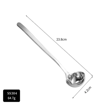 High Quality 304 Stainless Steel Deep Bottomed Honey Spoon With Long Handle Small Round Seasoning Oil Spoon Made Of Metal