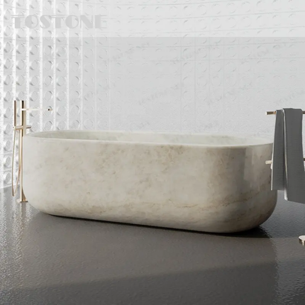 Heavy Duty Natural Taj Mahal Marble Anti Corrosion Stone Bath Tub For Commercial Hotel Bathroom Decoration