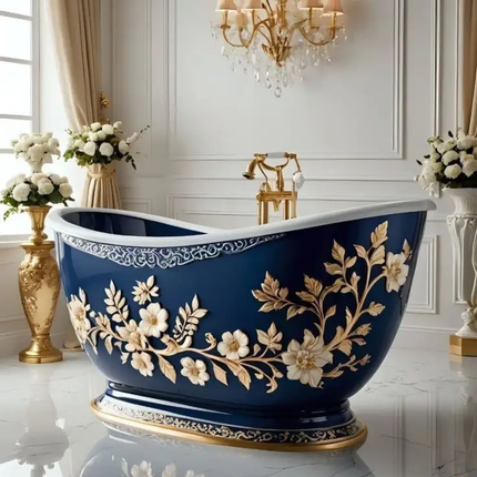 Sophisticated Metal Double European Bathtub With Modern Design Irregular Shape Durable Construction for Romantic Retreats Lid