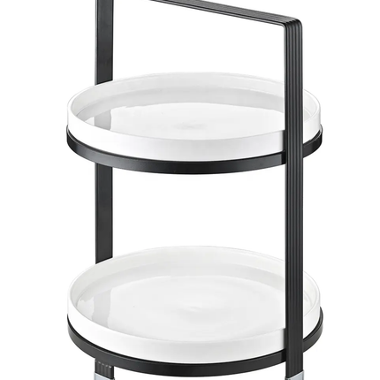3pc Ceramic Plate and Dessert Display Rack Tray Steel Staircase Frame Catering Stand Serving Trays Cake Tools