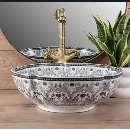 European Style Stone Wash Basin Modern Design Ceramic Table Art Home Toilet Table Drainer HouseHold Bathroom Accessory