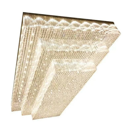 Modern Living Room Square Crystal Lamp Hotel Lobby Luxury Engineering LED Ceiling Chandelier