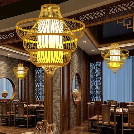 Bohemian Style Rattan Bamboo Woven Pendant Light, Staircase Light, Vintage Antique Ceiling Light, Vintage Pendant Light