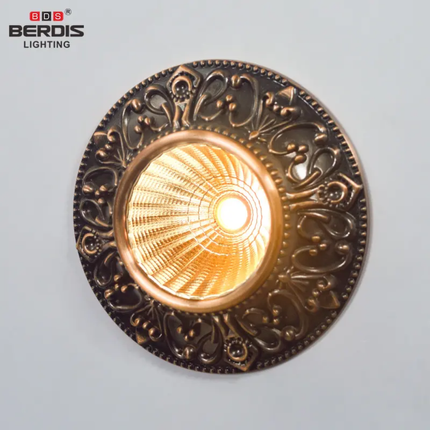 Classic Golden Recessed LED Light Italian Design Sophisticated Interior Illumination Masterpiece