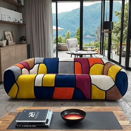 Picasso Elements Original Luxury Villa-Style Abstractionism High Quality Fabric Modular Sofa Set Foam Filling For Living Room
