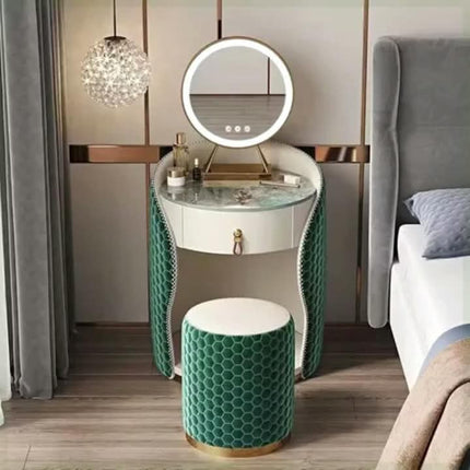 New Light Luxury Style Small-Sized Dressing Table, Bedside Table, Rock Plate Integrated Princess Makeup Table