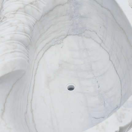 Conch Bathtub Freestanding Marble Bathtub Hand-Carved Natural Stone Soaking Tub | Luxury Seashell Design Indoor Eco-Friendly