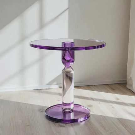 Modern Round Gradient Acrylic Coffee Table – Transparent Elegant Design, Ideal Glass-Like Furniture for Living Room Home Use