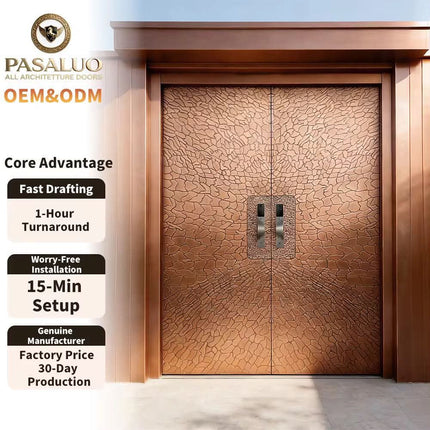 2026 OEM PSL Top Sales Modern Metal Residential Home Villa Entrance Security Front Entry Exterior Doors For Houses