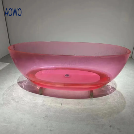 High-End Standing Bathtub Transparent, Italian Design Exclusive Modern Space Masterpiece
