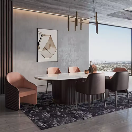 Modern Luxury Italian Dining Room Set – Table with 4 Chairs, also available as 6 or 8 Seater Premium Home Furniture