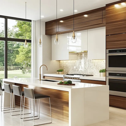 Luxury Custom Stainless Steel Kitchen Cabinets and Wardrobes Modern Design For Apartment Home Furniture Solutions