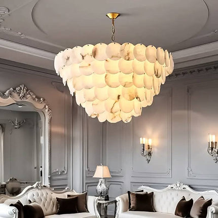 Dining Room Pendant Light Golden Copper Cloud Stone Chandelier Villa Chandelier Kitchen Island Dining Table Chandelier