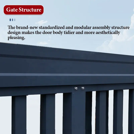 Modern Automatic Sliding Gate for Courtyard Houses Retractable Swing Style Aluminum Alloy Iron Frame Villas Apartments Schools