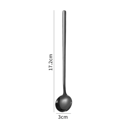 Custom Logo Stainless Steel Mirror Polish Long Handle Teaspoon with PVD Gold Coating For Coffee Latte Ice Cream Mixing-Present