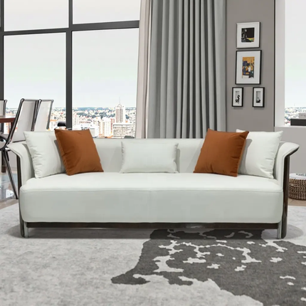 Italian Luxury High-End Paint Designer Furniture Microfiber Leather Tufted Sectional Sofa Modern Design Solid Wood Living Room