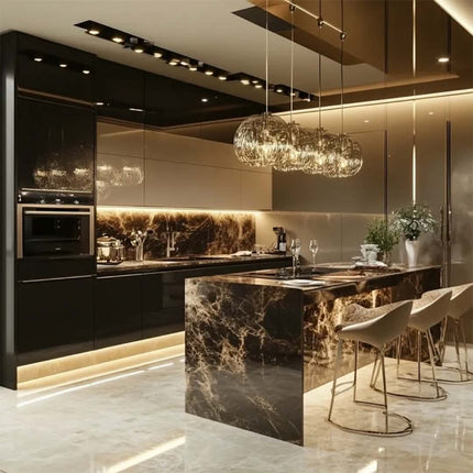 Hotel Project America Style Home Furniture Modern MDF Wood Design RTA Kitchen Cabinet
