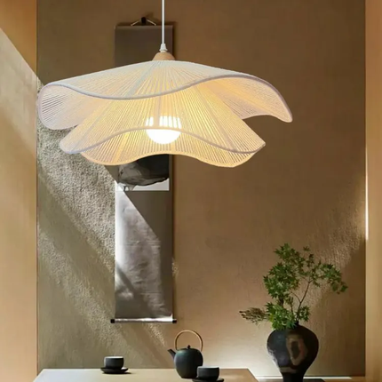 Wabi Sabi Style Pendant Light Zen Tea Room Homestay Retro Dining Room Art Rope Woven Lamp