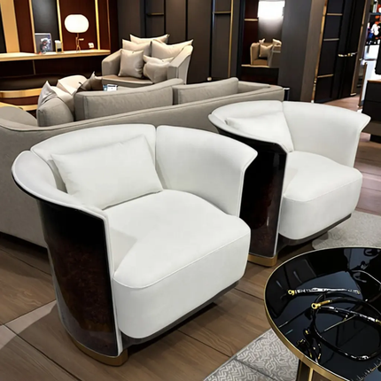 Italian Luxury High-End Paint Designer Furniture Microfiber Leather Tufted Sectional Sofa Modern Design Solid Wood Living Room