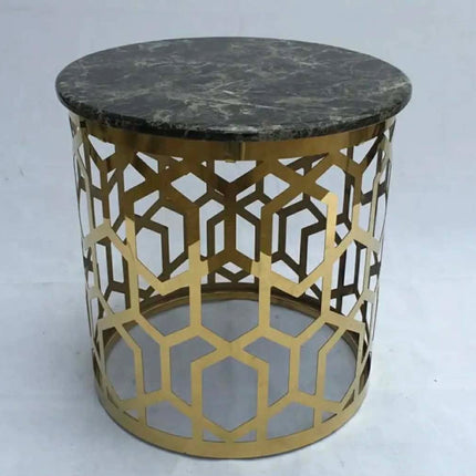 Round Design Gold Stainless Steel Side Table Hotel Furniture Small Round Table