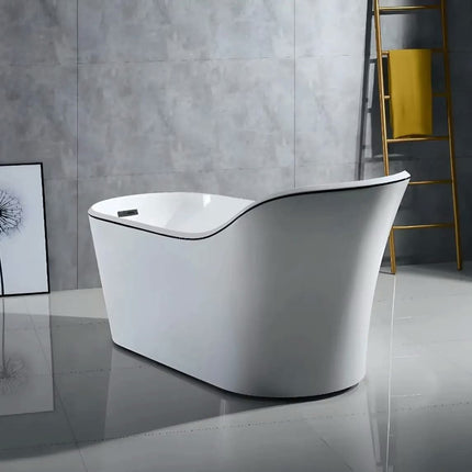 Exclusive White Glossy EVA Freestanding Bathtub Modern Bathroom Luxury Soaking Tub by Jabon Bagno OEM Supplier Factory Price