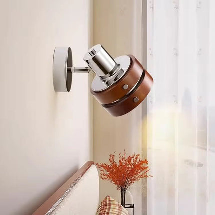 French-Style Mid-Century Solid Walnut-Toned Wabi-Sabi Bedroom Bedside Lamp Punk-Inspired Accent Wall Light