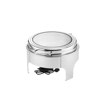 Commercial Table Top Stainless Steel Round Buffet Food Warmer-Alcohol/Electric Heating For Restaurant & Canteen