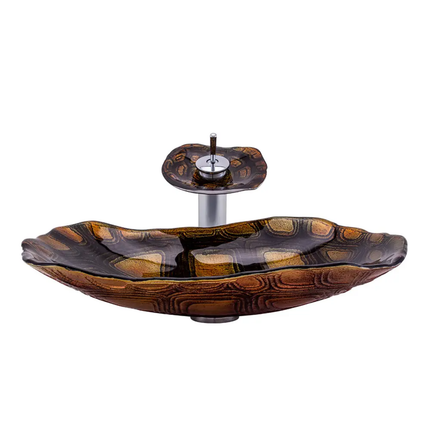 Turtle Shell Texture Pattern Face Wash Sink Washroom Vanity Small WashBasin China Glass Basins Bathroom Sinks