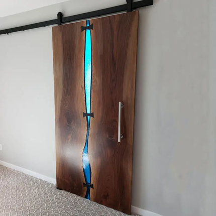 White Modern Sliding Door With Linkage Mechanism For Study,Living Room, and Other Indoor Wooden Doors