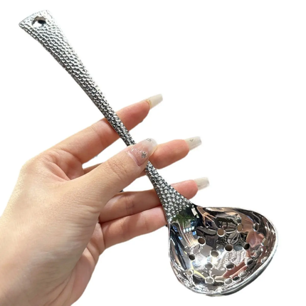 Internet Celebrity Stainless Steel Long Handle Soup Spoon Fish Scale Design Household Hot Pots Spoon Cutlery