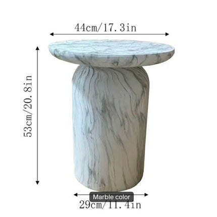 Modern Minimalist Faux Marble Coffee Table, Versatile Living Room Side Table. Realistic Stone Texture