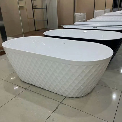 Modern Patterned Pure Acrylic Freestanding Bathroom Bath Tub Customized Gloosy White Color Soaking air Massage Bathtub