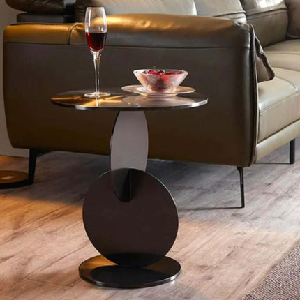 Modern Italian Light Luxury Tempered Glass Stainless Steel Twisted Round Side Table For Living Room Furniture Decor